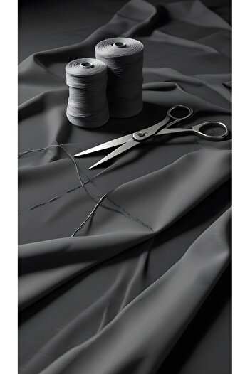 Yuka Blackout Lightproof Background Curtain Anthracite Color Single Wing Plain 100% Blackout Sunshade Plain240 X 260