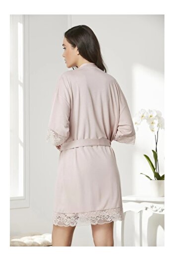 Pierre Cardin Penye Dantelli Gecelik & Sabahlık Takım - 4020