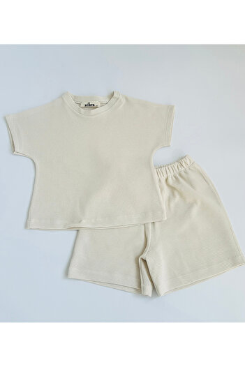 Zebra 100% Cotton Waffle Fabric Baby/Kids Bottom Top Set