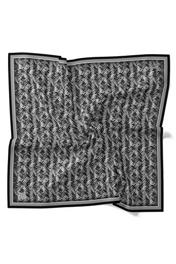 Levidor Geometric Zigzag Pattern Sparkling Crystal Scarf