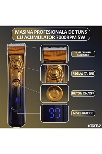 NEXTLY Professional Hair Clipper, , With Battery, 1200mah, Digital Battery Level Display, 7000rpm