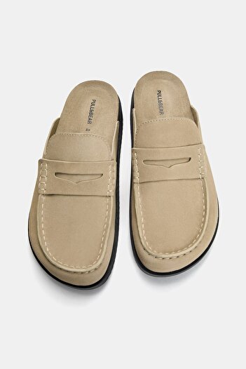 Pull & Bear Bantlı deri terlik