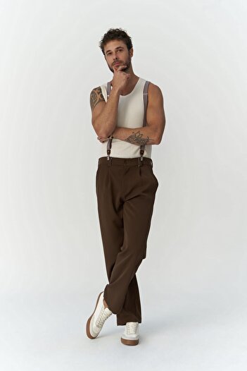 MAİ COLLECTİON Wells Dark Khaki Men's Pants
