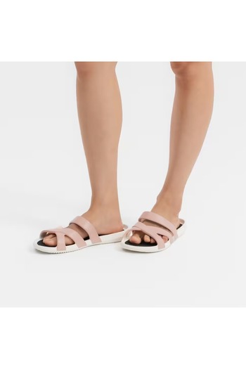 Decathlon Women's Pool Slippers - White/Pink - 500