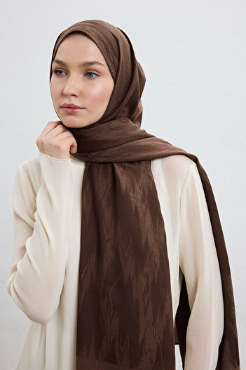 Qef Cotton Line Şal Çikolata Kahve
