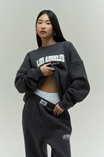 MAİ COLLECTİON Σετ αθλητικής φόρμας Mcllctn Los Angeles Anthracite