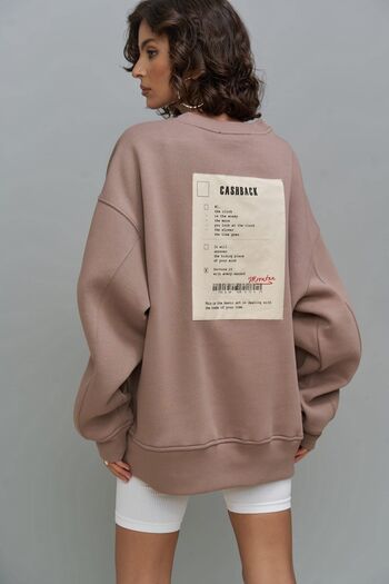 MAİ COLLECTİON Φούτερ Cashback Καφέ Γκρι Oversize