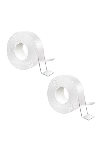 NEXTLY Set of 2 X Transparent Double-sided Adhesive Tape, 5 Meters/piece, Strong Adhesive, Resistance