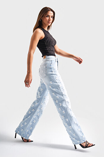 its basic Women's Snow Denim Color 10S5-100 Fabric Featured Straight Fit 100% Cotton Design Denim Jean