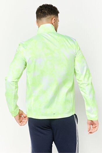 adidas Men Sportswear Fit Long Sleeves Running Jacket, Lime Green