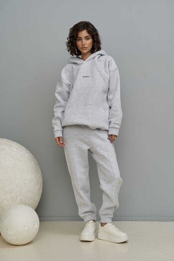 MAİ COLLECTİON Minimal Print Karmelange Tracksuit Set