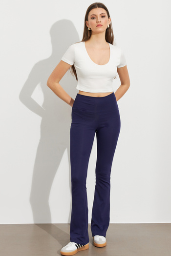 Cool & Sexy Women's Navy Blue Spanish Leggings Ats60