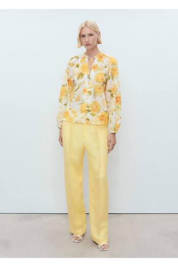 MANGO Woman Floral Pattern Cotton Blouse