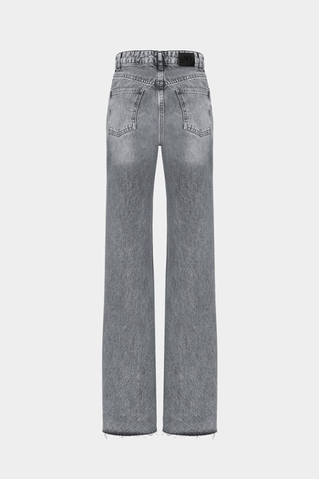 Açelya Okcu High Waist Wide Leg Snow Wash Wide Leg Seamless Jeans