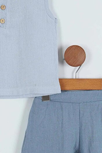 TRENDİMİZBİR Muslin Buttoned Shorts Set for Baby Boy