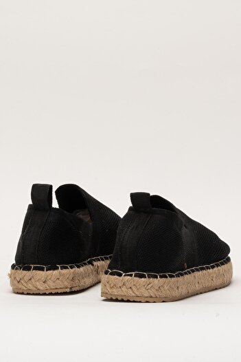 Liger Unisex El Yapımı Triko Espadril Siyah