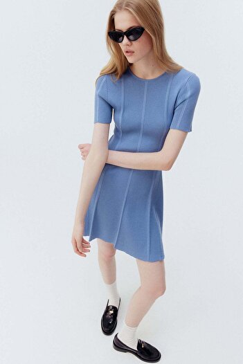 H&M Rib-knit flared-skirt dress