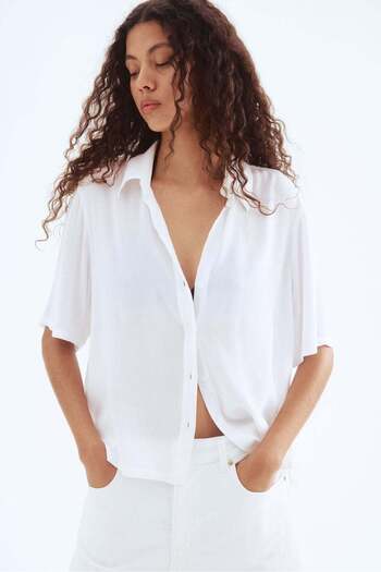 H&M Crinkled Viscose Shirt