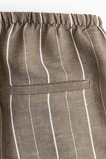 H&M Straight linen-blend trousers