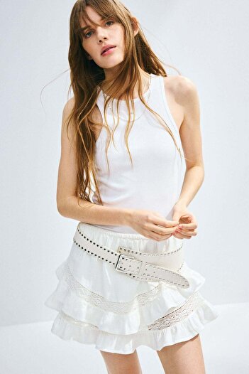 H&M Frill-trimmed mini skirt