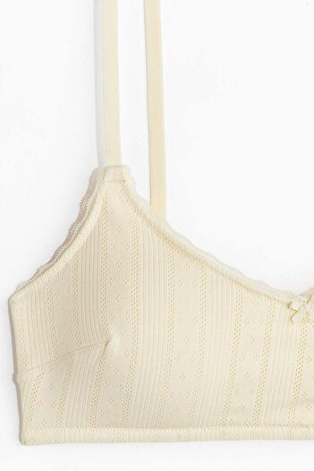 H&M Padded soft pointelle bra