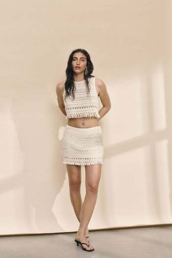 H&M Crochet-look mini skirt