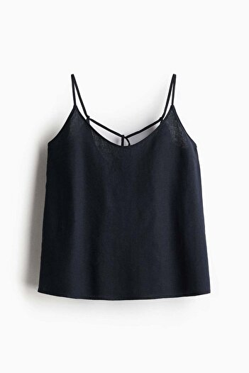 H&M Linen-blend strappy top