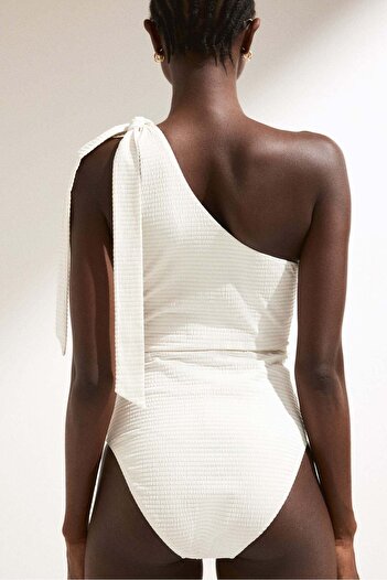 H&M Padded-cup one-shoulder swimsuit