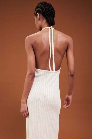 H&M Embellished pointelle-knit dress