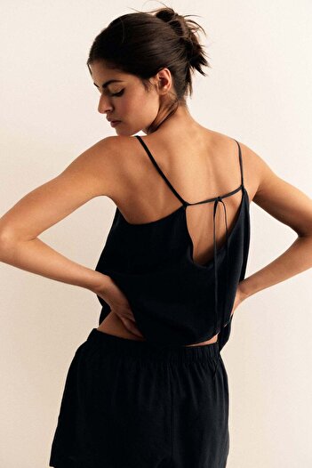 H&M Linen-blend strappy top