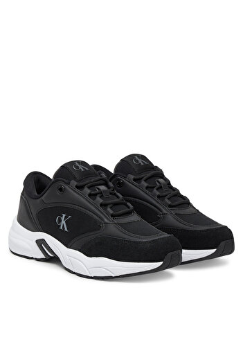 Calvin Klein Kadın Renk Geçişli Orta Topuk Rahat Kalın Taban CK Yazı Detaylı Siyah Sneaker YW0YW01743-BEH