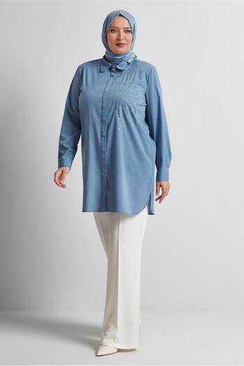 Alvina Embroidered Large Size Tunic 20760