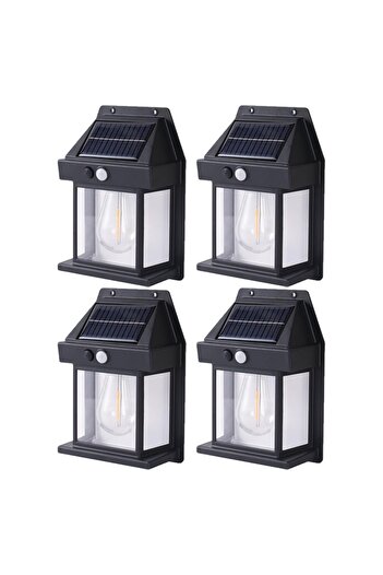 NEXTLY Set 4 X Lampa Solara De Exterior Cu Bec , 3 Moduri De Functionare, Senzori De Miscare