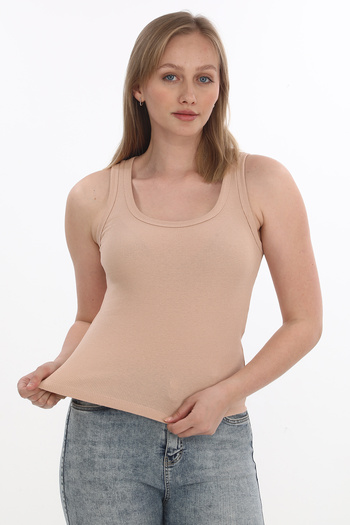 monox Women's Ribbed Lycra Cotton Strap 2-Piece Undershirt