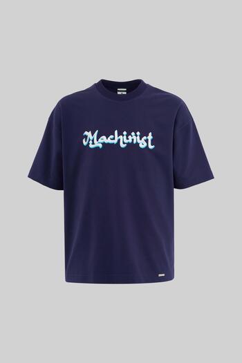 Machinist Ανδρικό μπλουζάκι Mud Technical Printed Oversize Navy Blue