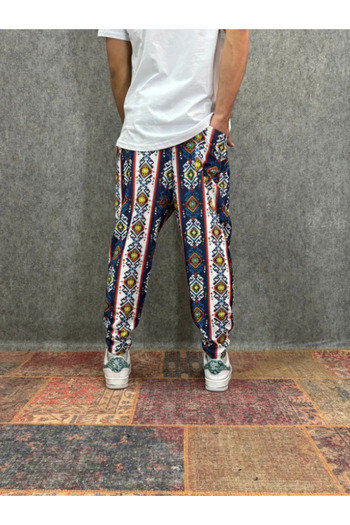 FıttingRoom Patterned Baggy Trousers with Elastic Waist
