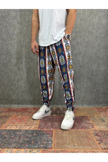 FıttingRoom Patterned Baggy Trousers with Elastic Waist
