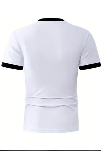 Oksit Ανδρικό μπλουζάκι Lima Slim Fit Lycra με εύκαμπτο ώμο και ρίγες στα μπράτσα