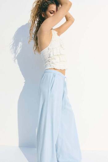 H&M Linen-blend drawstring trousers
