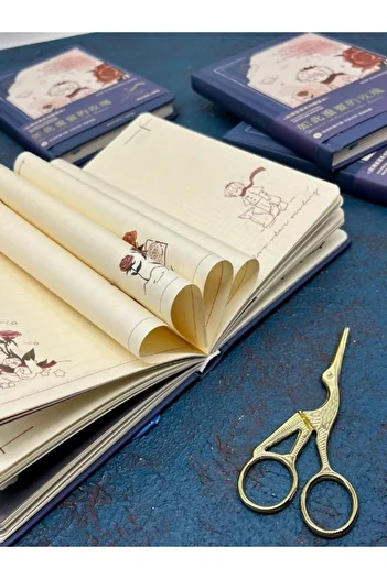 Kağıt Gemi Dükkan تصميم خاص دفتر ملاحظات باللون الأزرق للأمير الصغير / دفتر ملاحظات / مجلة رصاصة