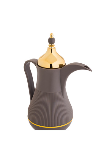 Alaska Alaska Dallah Thermos Set, 2 Pieces, Brown with Gold, 1 Liter Capacity