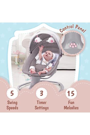 Mastela Luxury 3-in-1 Swing Cradle and Bassinet for Infants up to 3 Years (Beige)