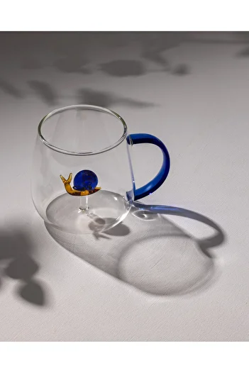 Madame Coco Lucia Borosilicate Glass Mug - Yellow/Blue - 400 ml