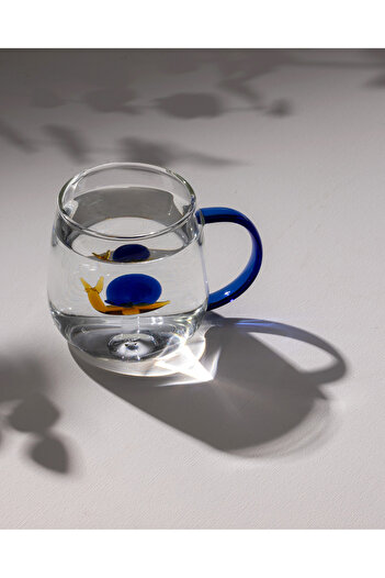 Madame Coco Lucia Borosilicate Glass Mug - Yellow/Blue - 400 ml