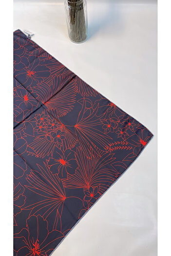 Onur Scarf -New Product Pyramid Luxer Two-Color Silk-Like Rayon Fabric Line Floral Pattern Fashion Shop