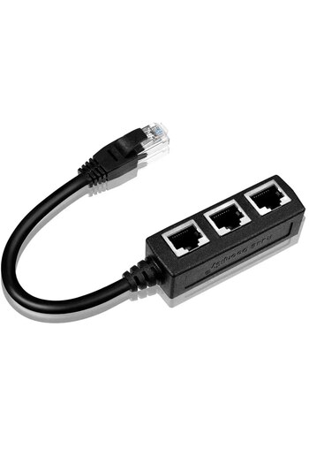 Choice 0.25m RJ45 Ethernet Cable Splitter Network Adapter,Ethernet Splitter 1 to 3 Cable Suitable Super LAN