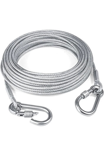 Choice Length 460cm CW310-GL-SL Double-headed Dog Tie Out Cable Leash ,raction rope with metal buckle steel