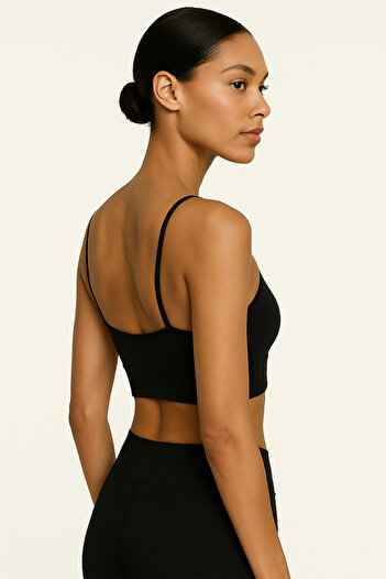 HNX Thin Strap Recovery Sports Bustier |   Black