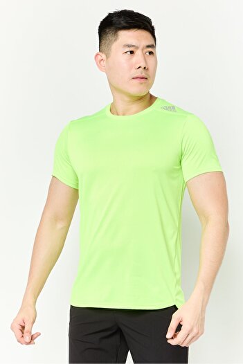 adidas Men Regular Fit Short Sleeves Running T-Shirts, Lime Green
