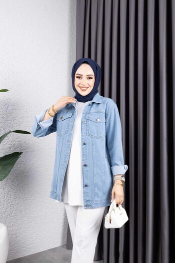 HARMAN BUTİK JACHETĂ DENIM DENIM NEGRĂ, SPĂLATĂ LA ZĂPĂ, CU BUCURI